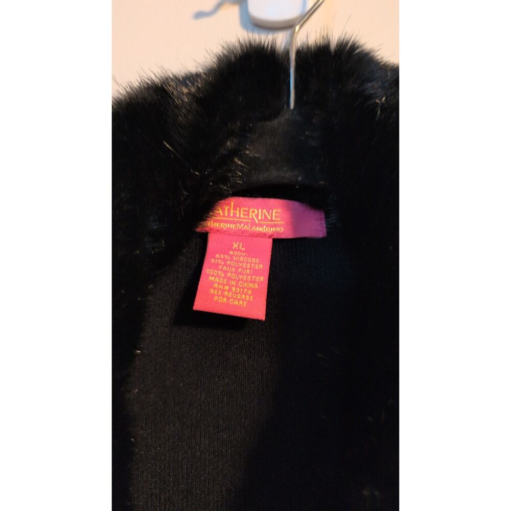Catherine Malandrino Faux Wool & Faux Fur Jacket EUC XL - Picture 3 of 5